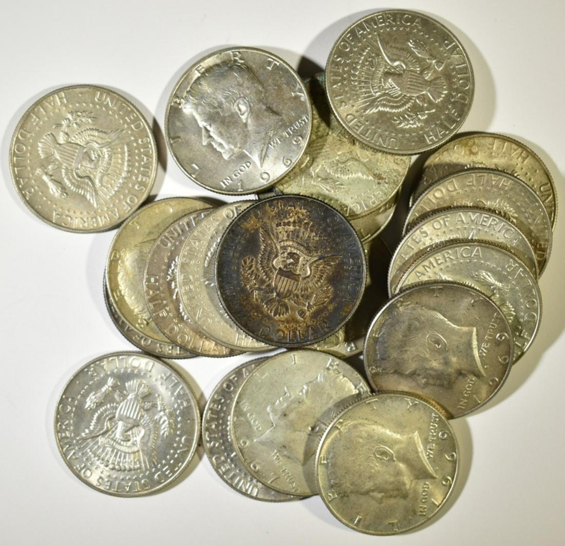 20-MIXED  CIRC 40% SILVER KENNEDY HALF DOLLARS (1 of 2)