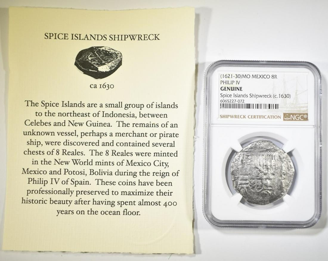1621-30 MO MEXICO 8 REALES SHIPWRECK COIN NGC (1 of 5)