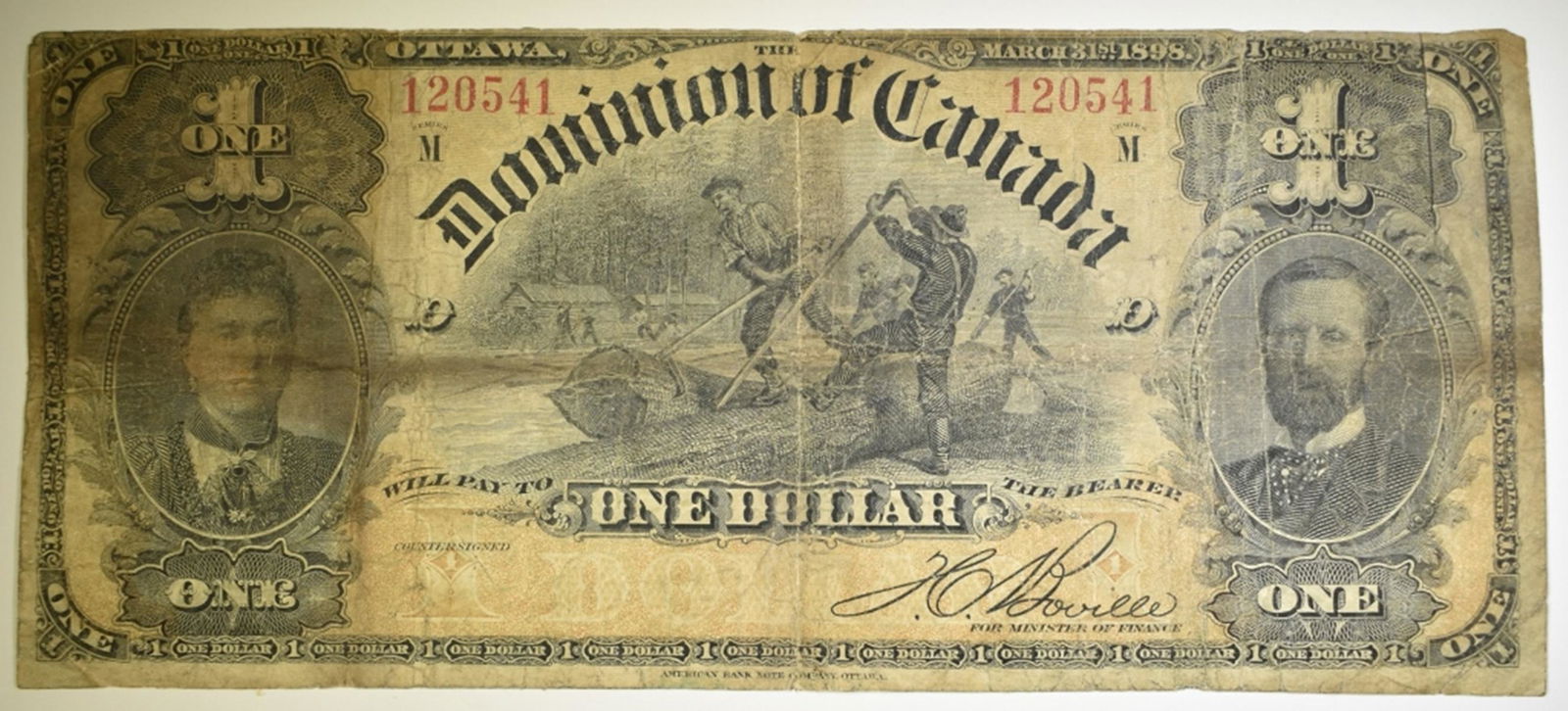 1898 $1.00 DOMINION OF CANADA DC-13C  VG-F (1 of 2)