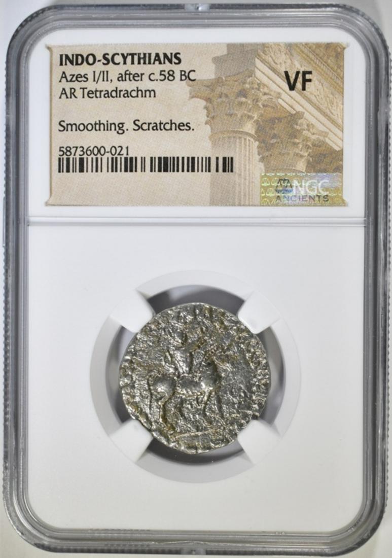 AFTER 58 BC AZES I/II  AR TETRADRACHM  NGC VF (1 of 4)