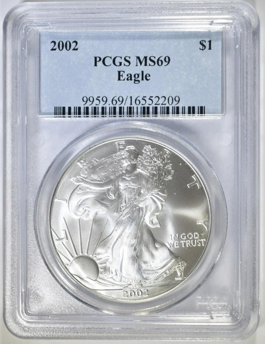 2002 AMERICAN SILVER EAGLE PCGS MS-69 (1 of 4)