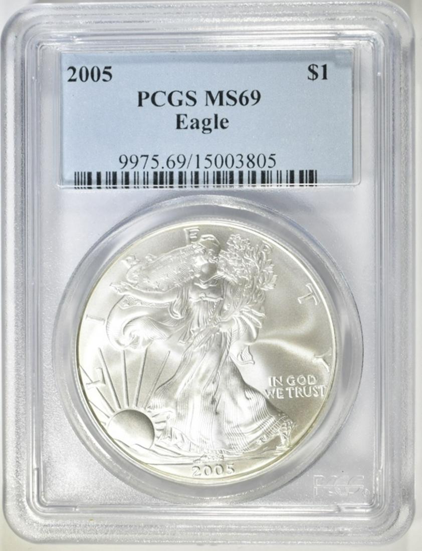 2005 AMERICAN SILVER EAGLE PCGS MS-69 (1 of 4)