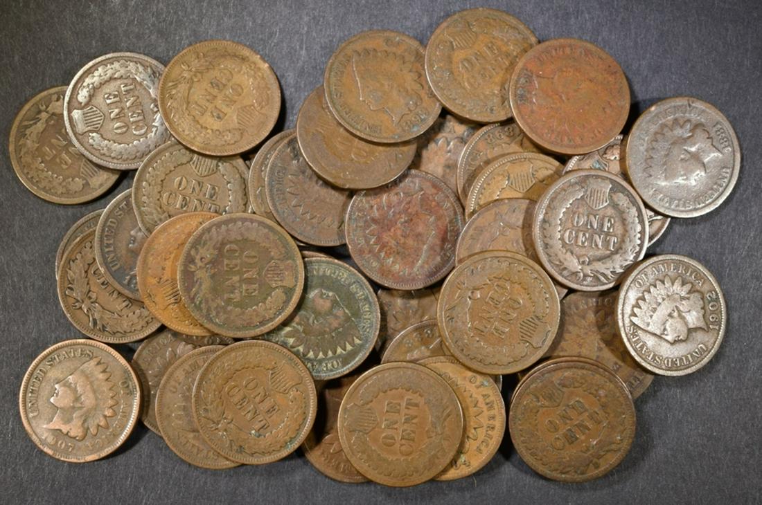 42 MIXED DATE INDIAN HEAD CENTS  G-VG (1 of 2)