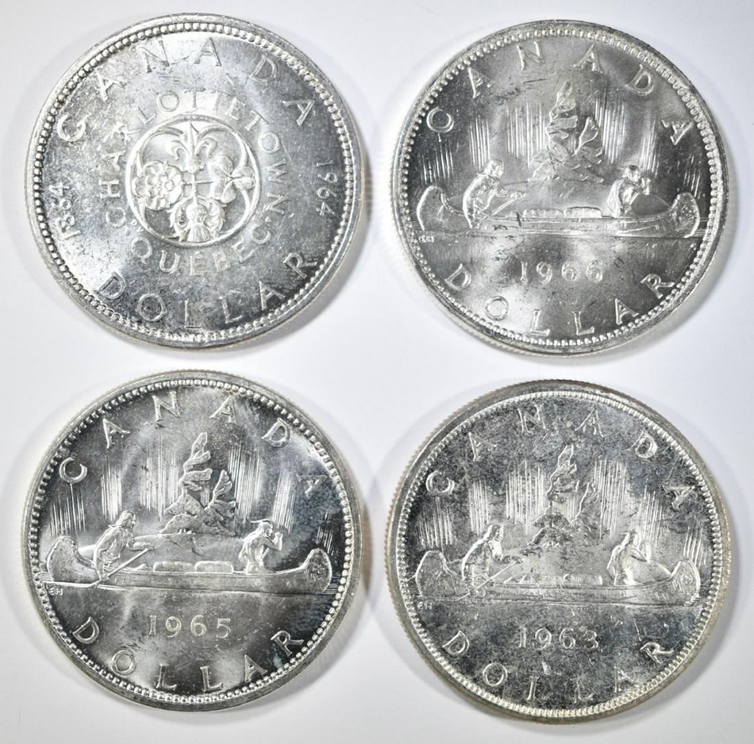 4 GEM BU CANADA SILVER DOLLARS: (1 of 2)