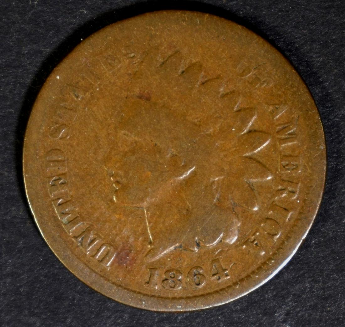 1864 L INDIAN HEAD CENT G/VG (1 of 2)