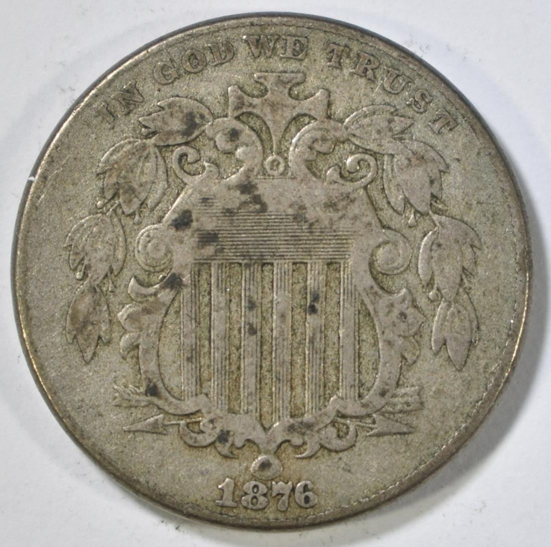 1876 SHIELD NICKEL  VF (1 of 2)