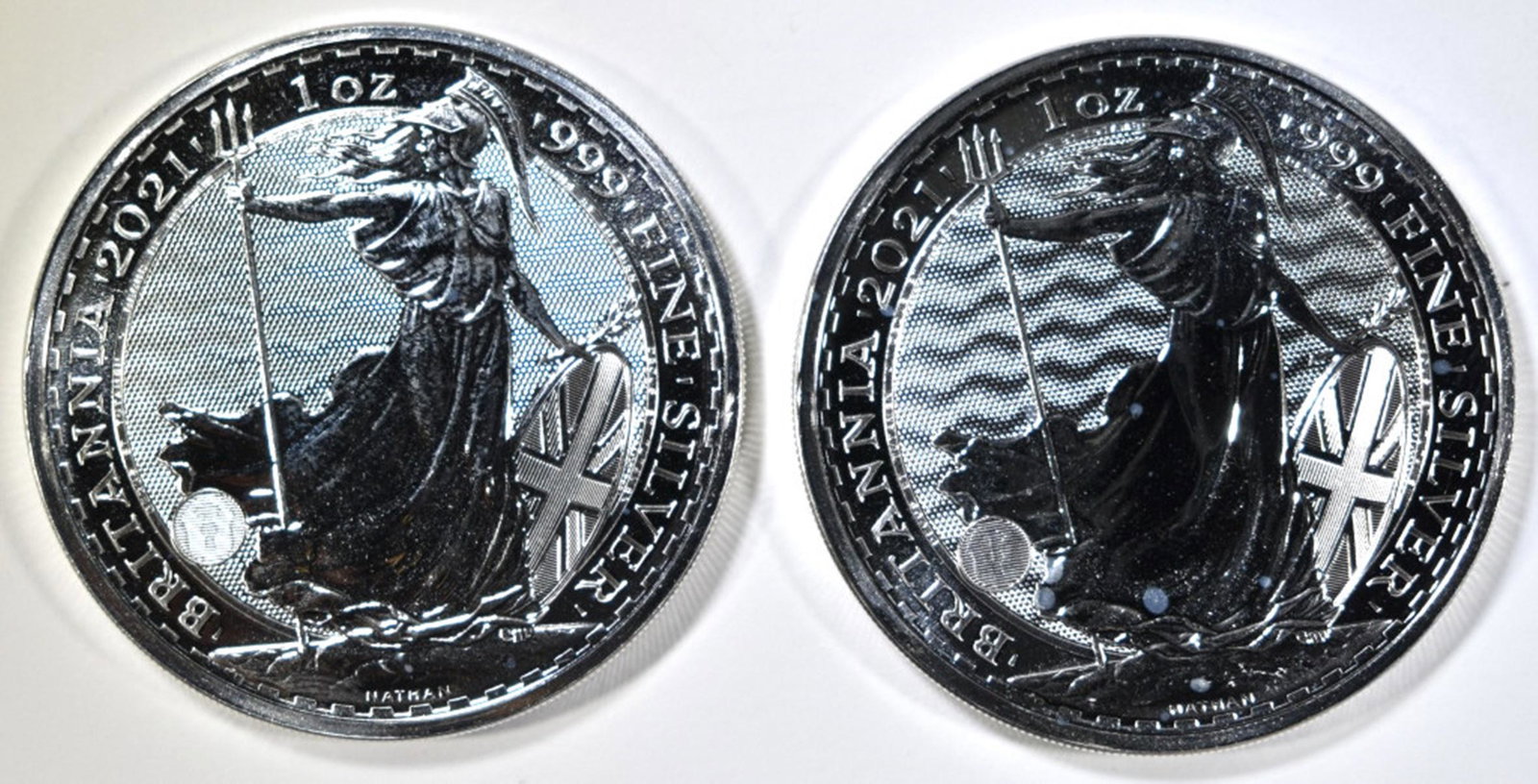 2-2021 BU BRITISH 1oz SILVER BRITANNIA  COINS (1 of 2)