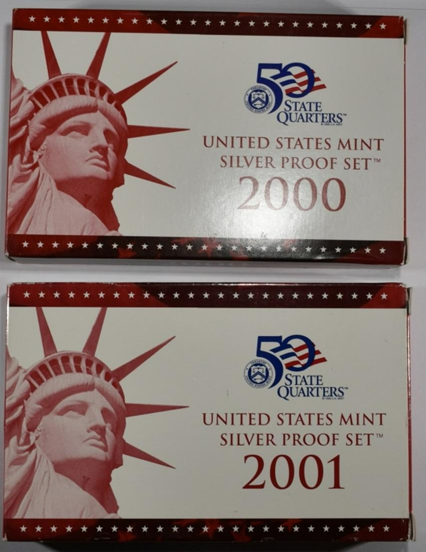 2000 & 2001 U.S. MINT SILVER PROOF SETS (1 of 3)