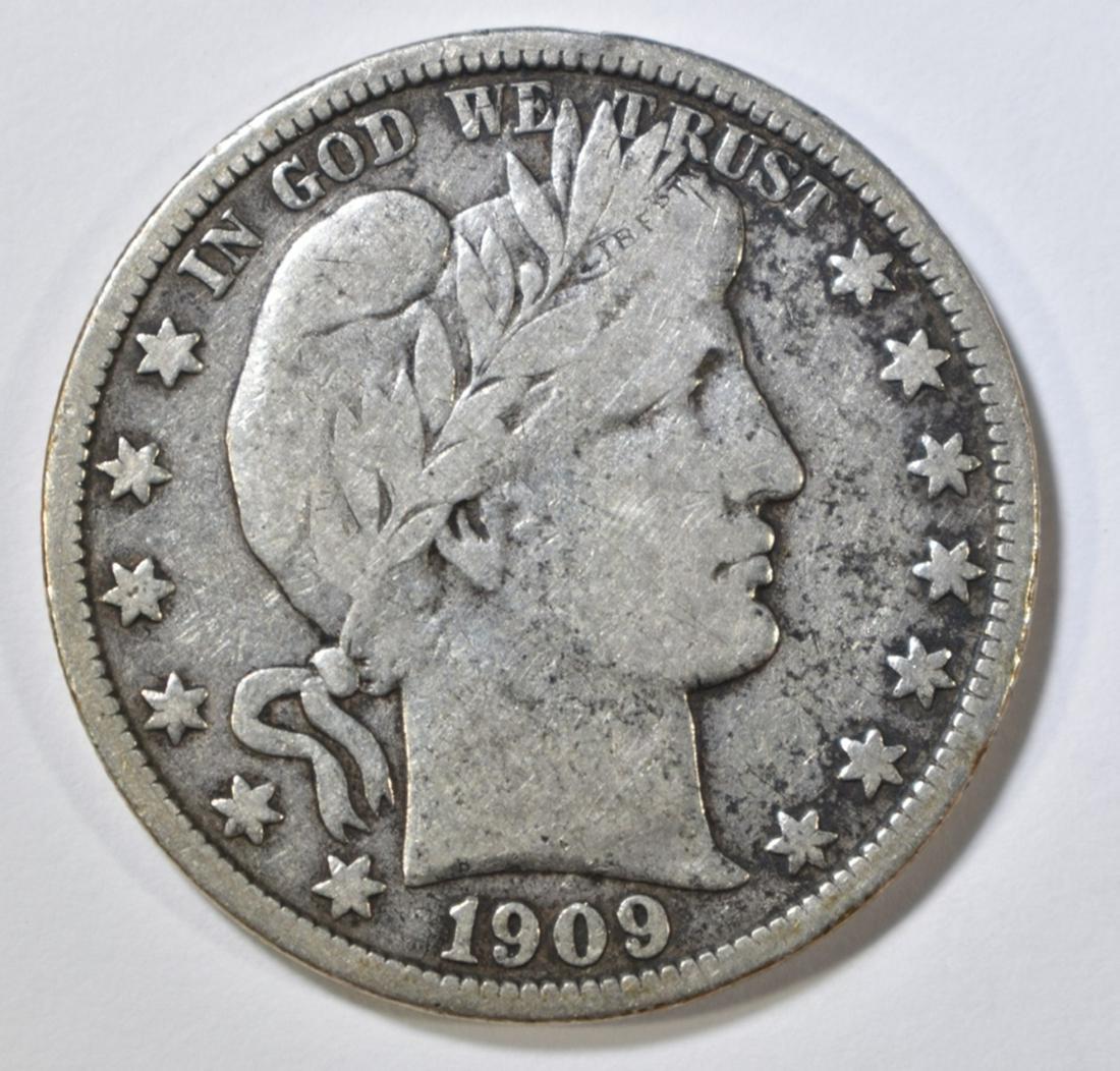 1909-S BARBER HALF DOLLAR  VF/XF (1 of 2)