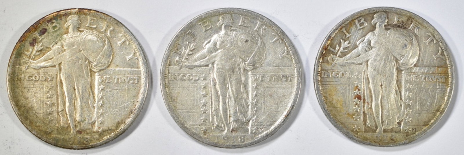 2-1918 & 1 1923 STANDING LIBERTY QUARTERS VF (1 of 2)
