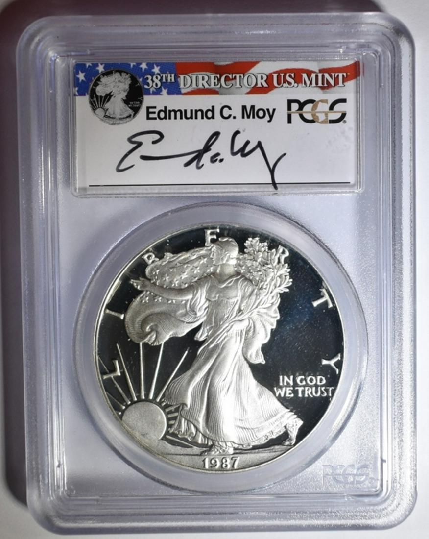 1987-S SILVER EAGLE PCGS PR-69 DCAM EDMOND MOY (1 of 4)