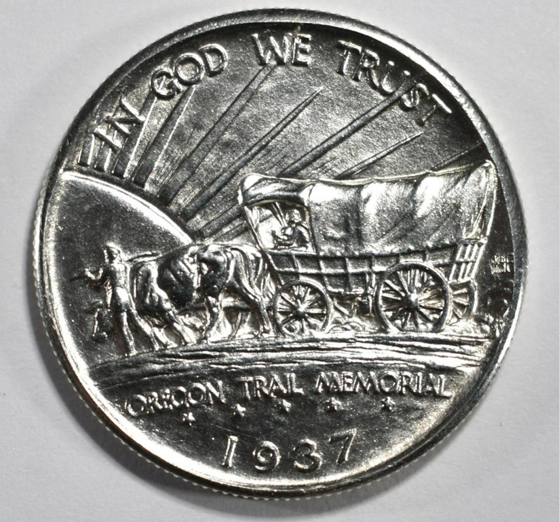 1937-D OREGON TRAIL COMMEM HALF DOLLAR GEM BU (1 of 2)