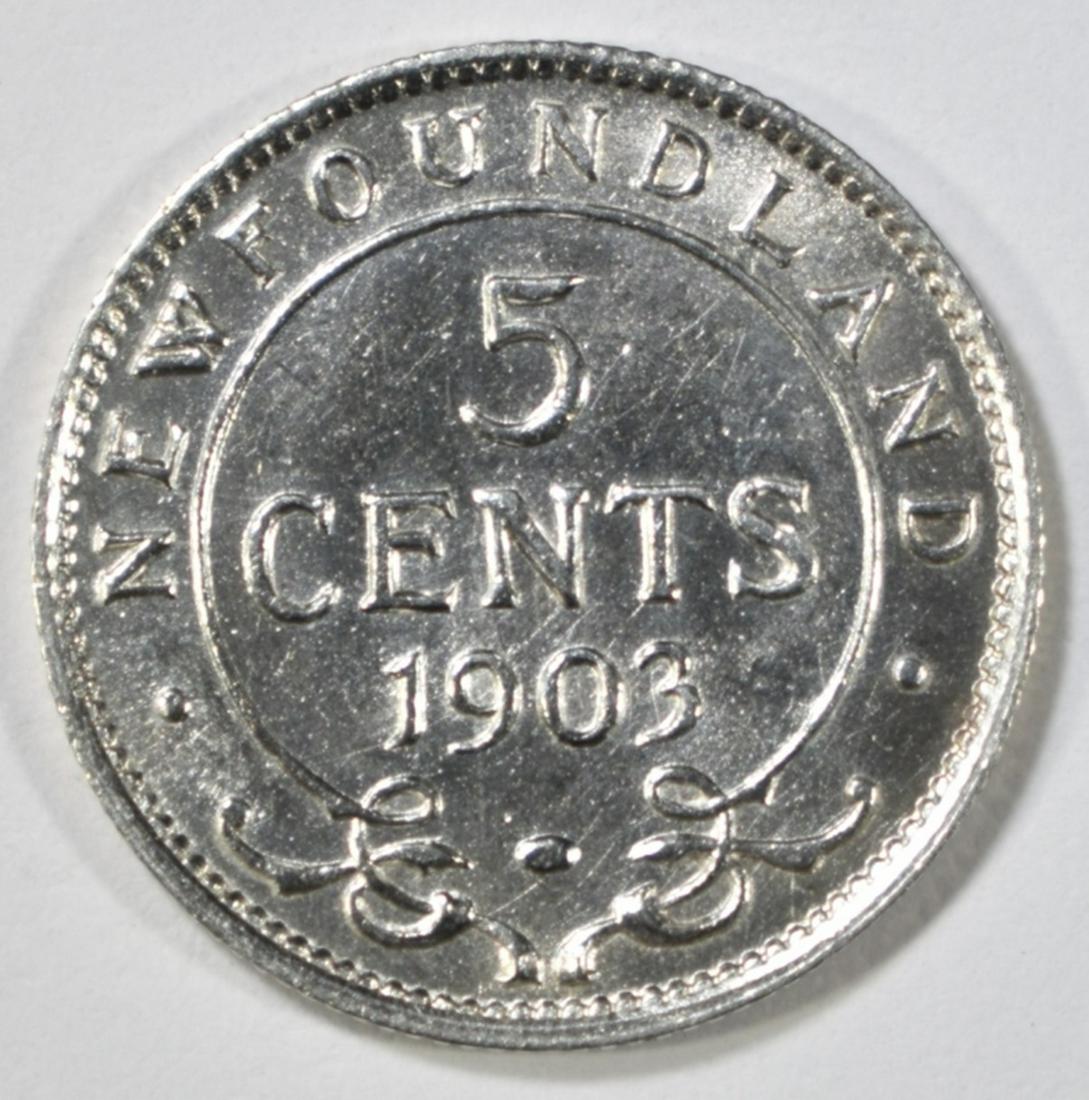 1903 NEWFOUNDLAND 5 CENTS AU/BU (1 of 2)