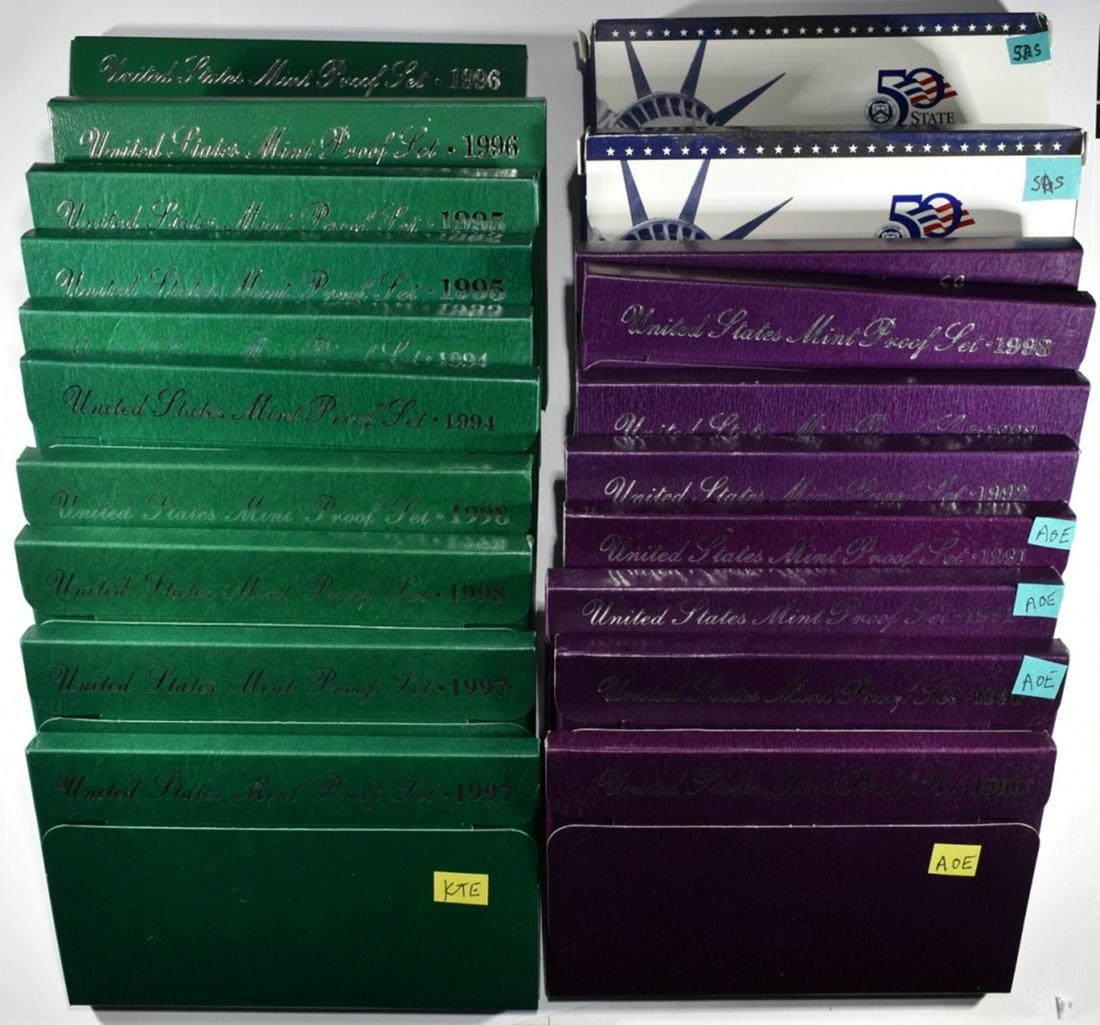 2-EACH 1990-99 U.S. PROOF SETS (1 of 3)