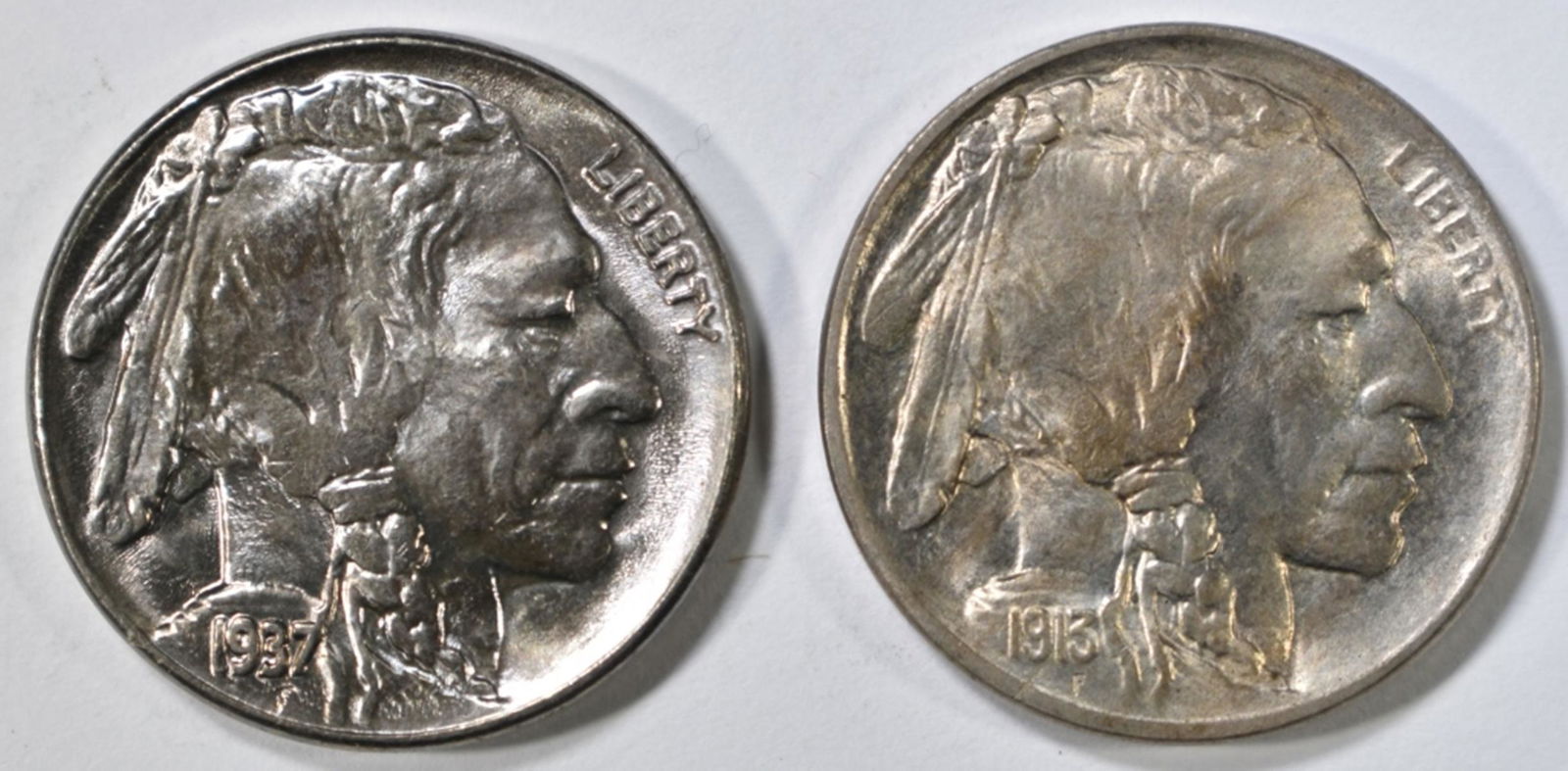 1913 T-1 & 1937 BUFFALO NICKELS CH BU (1 of 2)