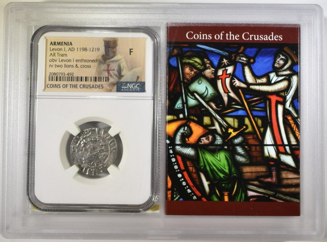 AD 1198-1219 LEVON I, AR TRAM NGC F: ARMENIA. CRUSADES. ESTIMATE $75 - $100.