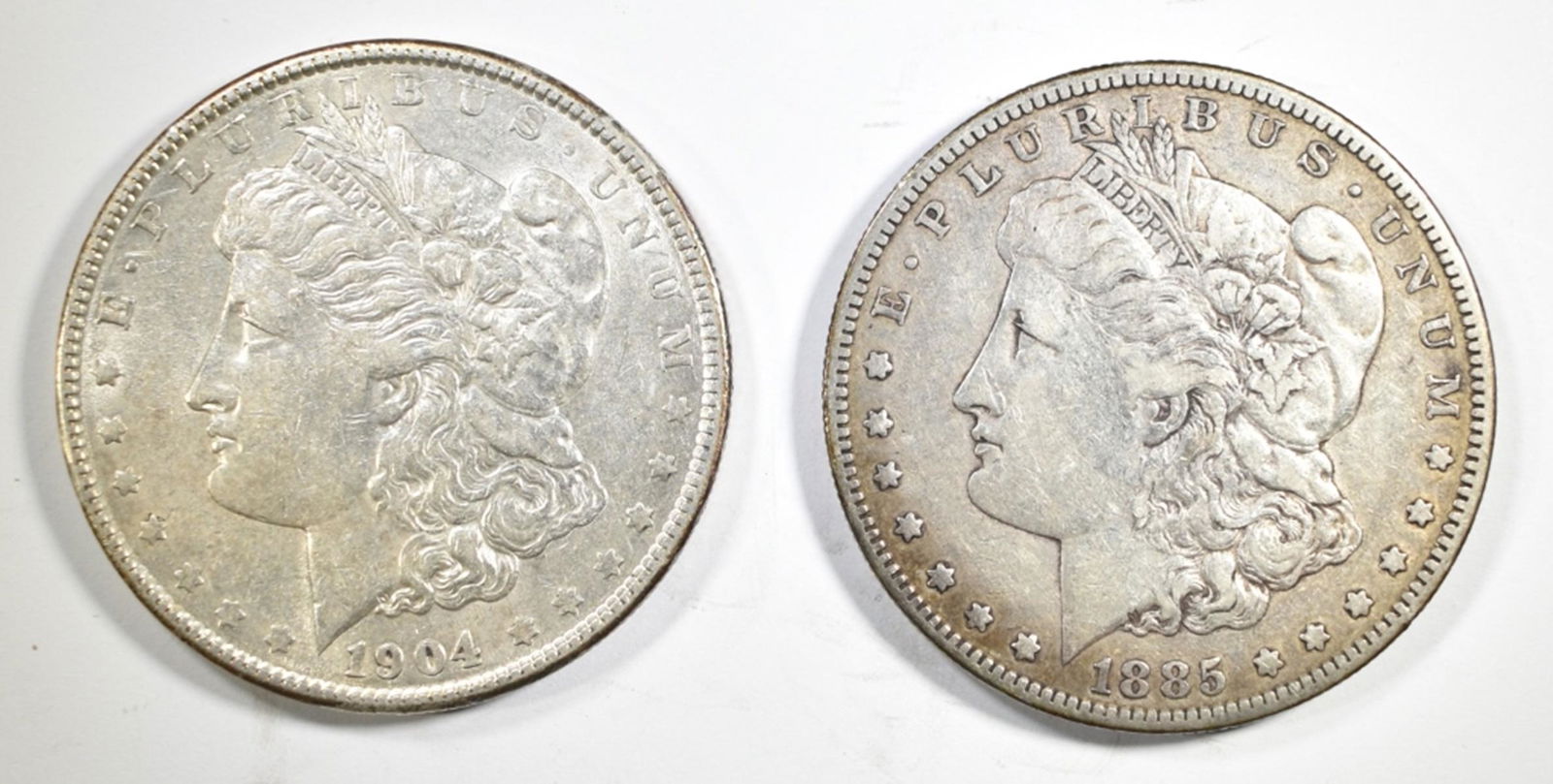 1885-S XF & 1904 AU MORGAN DOLLARS (1 of 2)