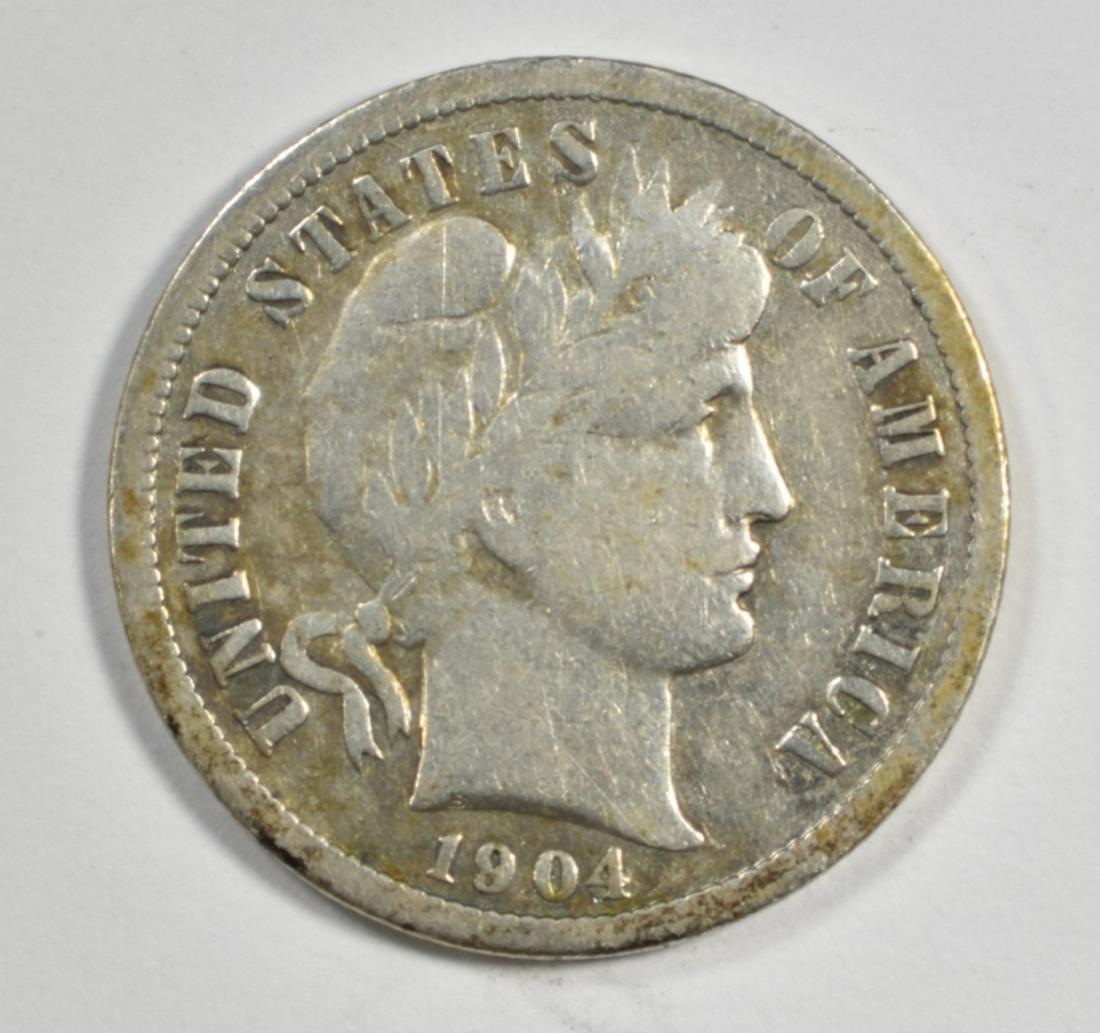 1904-S BARBER DIME FINE (1 of 2)