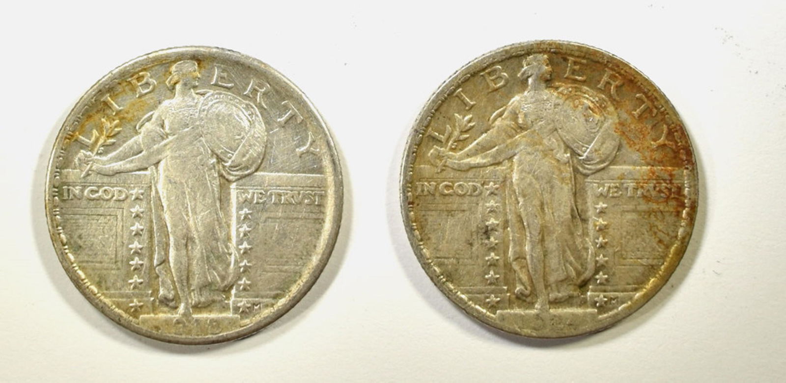 1918 & 1924 STANDING LIBERTY QUARTERS, XF (1 of 2)