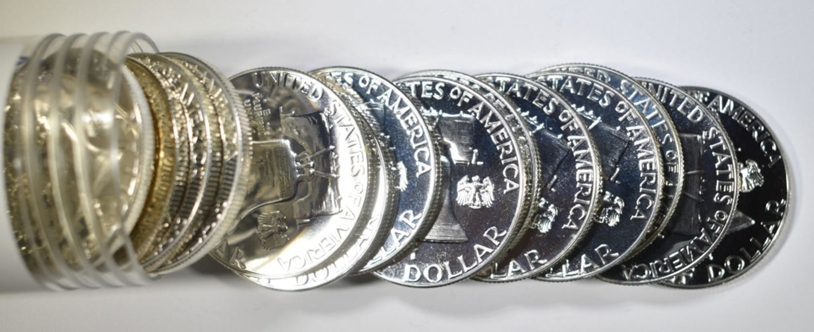 ROLL OF PROOF 1961 FRANKLIN HALF DOLLARS (1 of 2)