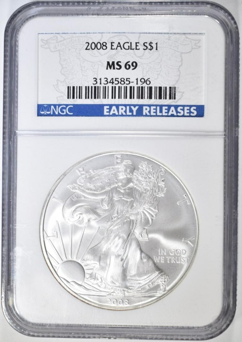 2008 AMERICAN SILVER EAGLE  NGC MS-69 (1 of 4)
