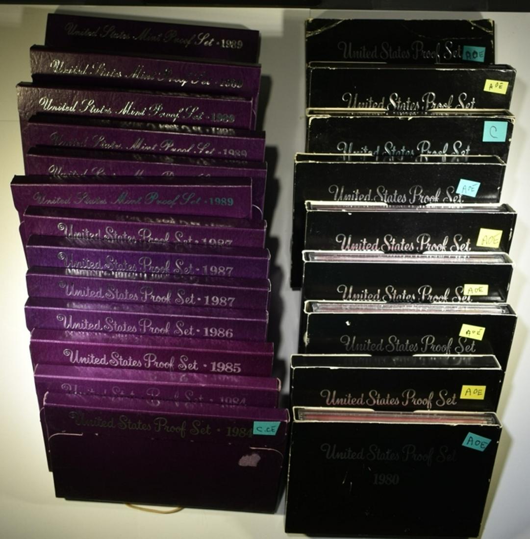 U.S. PROOF SETS FROM THE 1980'S (1 of 2)