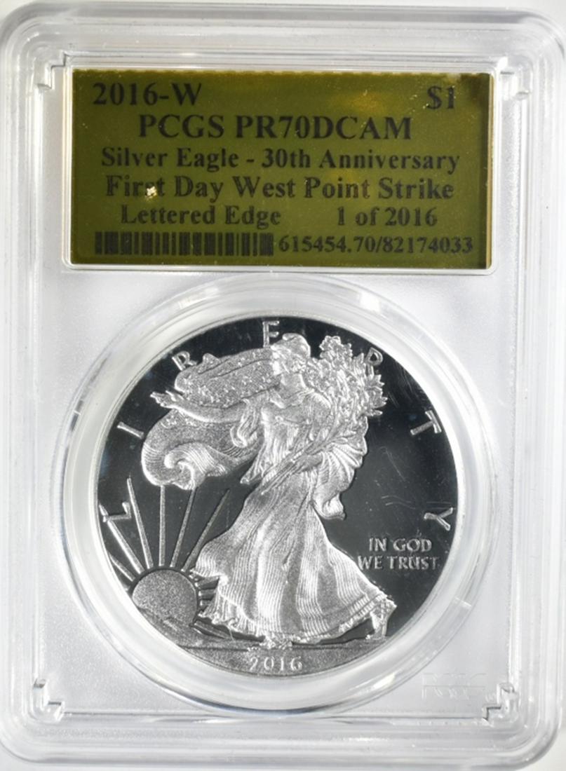2016-W AMERICAN SILVER EAGLE  PCGS PR-70 DCAM (1 of 4)