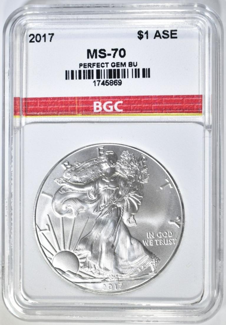2017 AMERICAN SILVER EAGLE BGC PERFECT GEM BU (1 of 4)