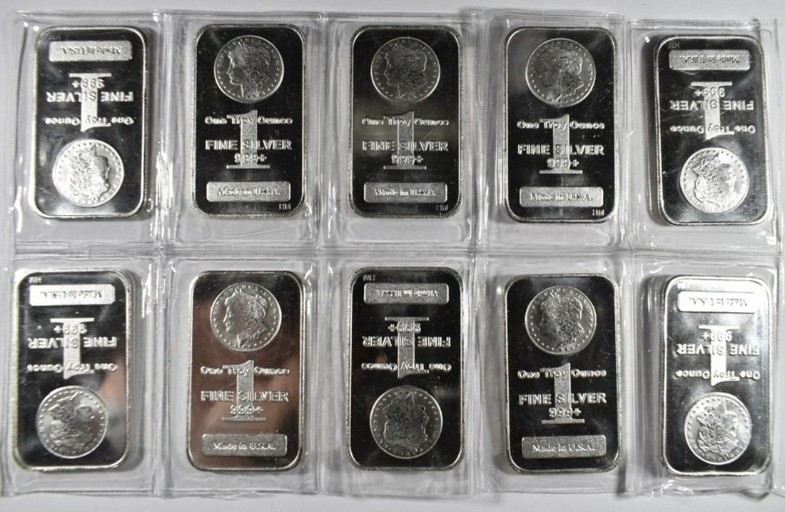 (10) 1 OZ SILVER BARS SEALED PACKAGING (1 of 2)