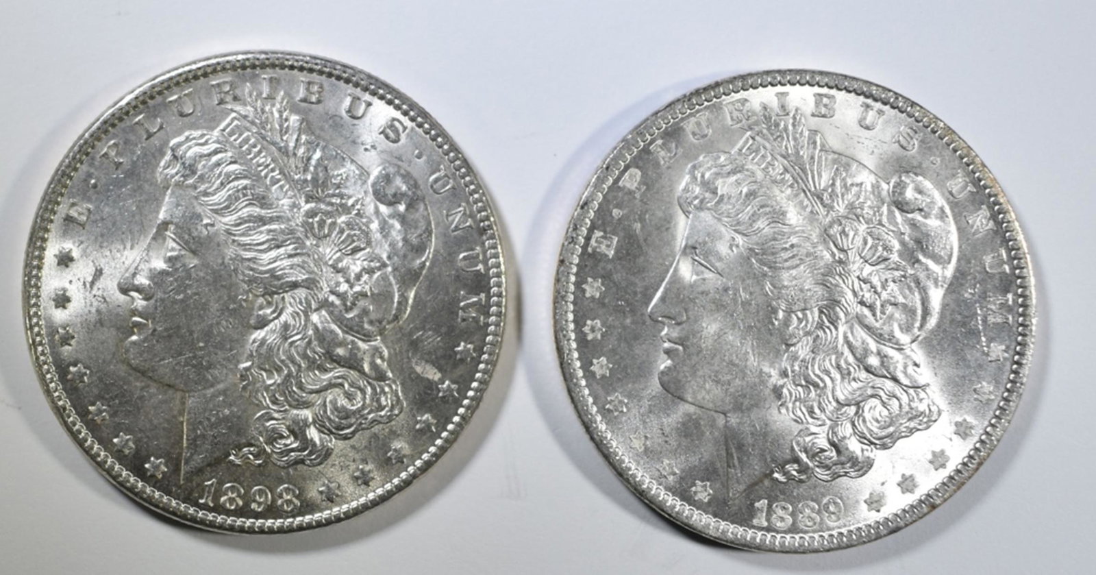 1889 & 1898 MORGAN DOLLARS  BU (1 of 2)