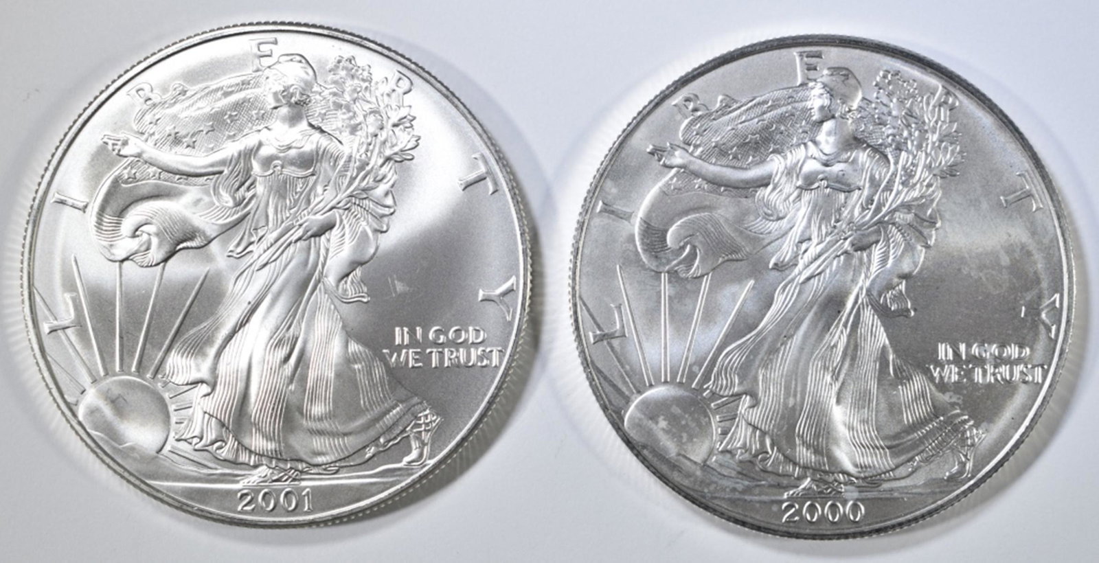 2000 & 2001 BU AMERICAN SILVER EAGLES (1 of 2)