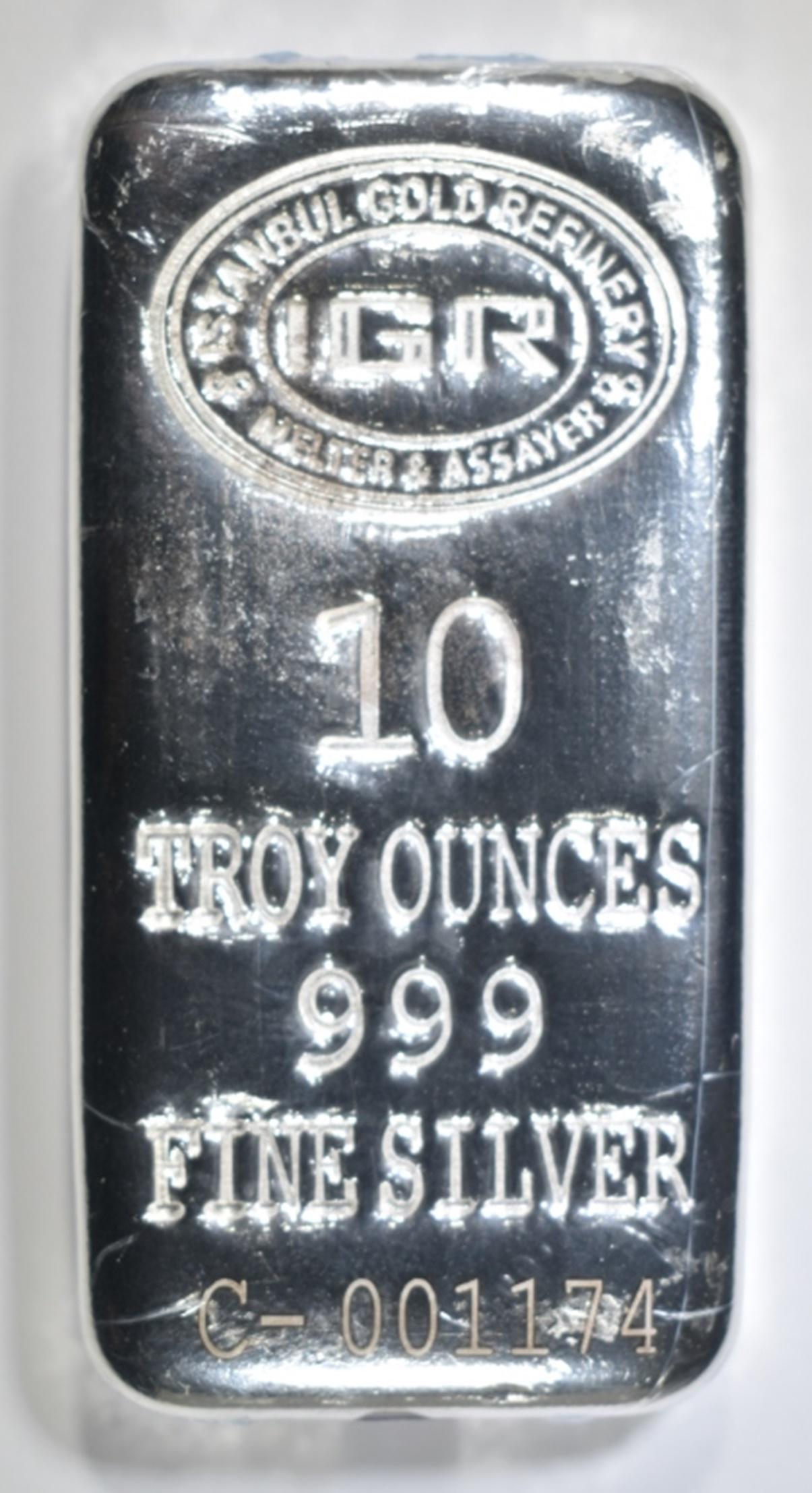 TEN OUNCE .999 SILVER BAR ISTANBUL REFINING (1 of 2)