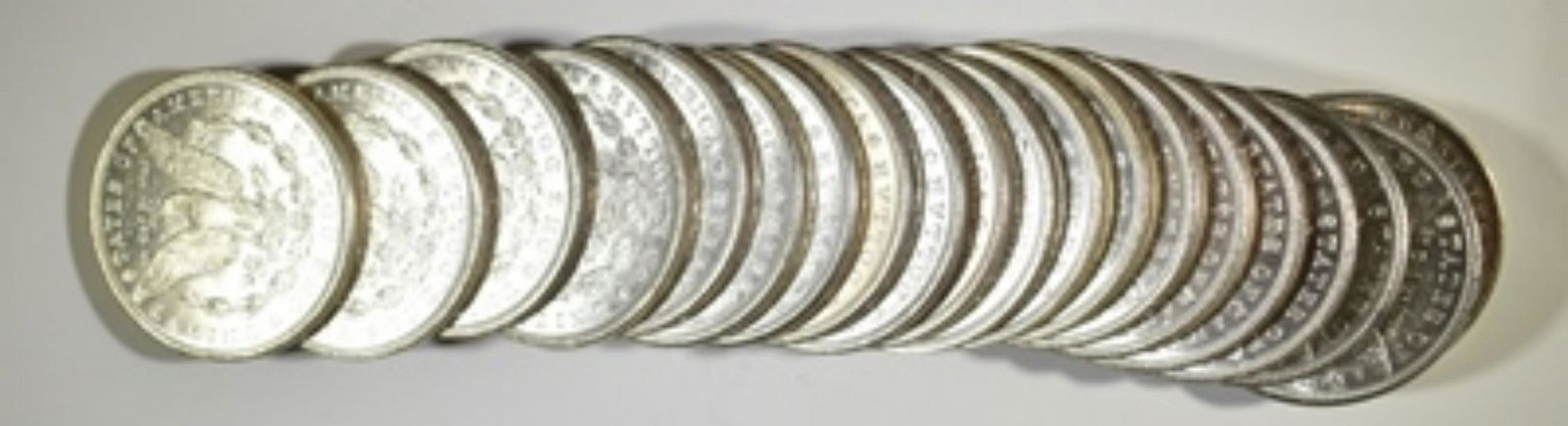ORIGINAL ROLL OF 1887 MORGAN DOLLARS  CH BU (1 of 2)