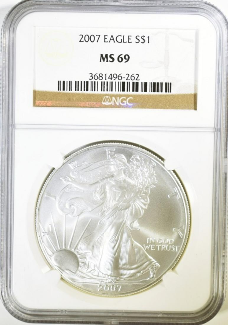 2007 AMERICAN SILVER EAGLE  NGC MS-69 (1 of 4)