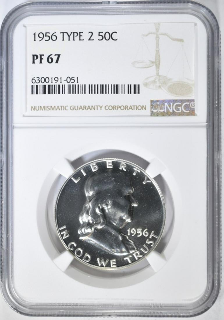 1956 FRANKLIN HALF DOLLAR TYPE 2  NGC PF-67 (1 of 4)