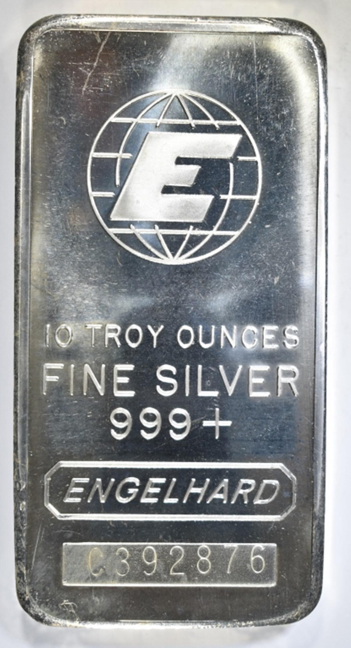 TEN OUNCE .999 SILVER BAR ENGELHARD (1 of 2)