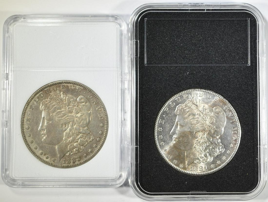 1881-S BU & 1883 VF MORGAN DOLLARS (1 of 2)