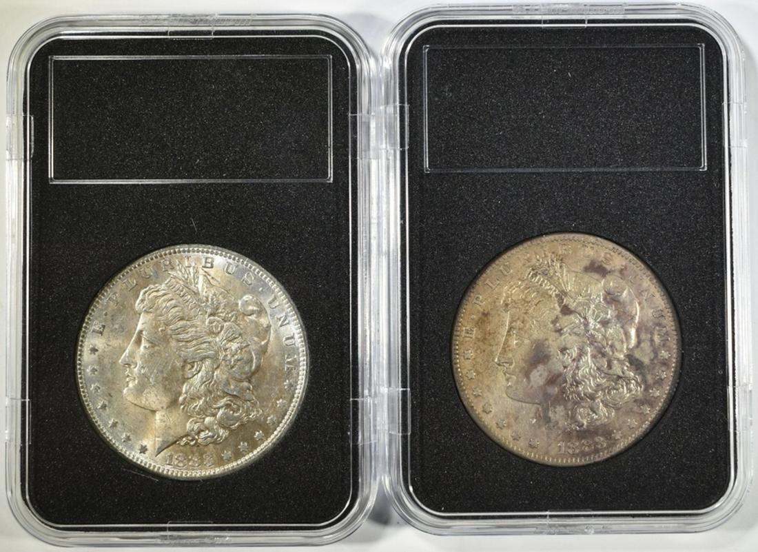 1883-O XF & 1883-S VF MORGAN DOLLARS: TOP RATED AUCTION HOUSE. ESTIMATE $80 - $100.