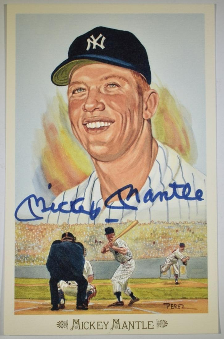 MICKEY MANTLE PEREZ STEELE AUTOGRAPHED POSTCARD (1 of 2)