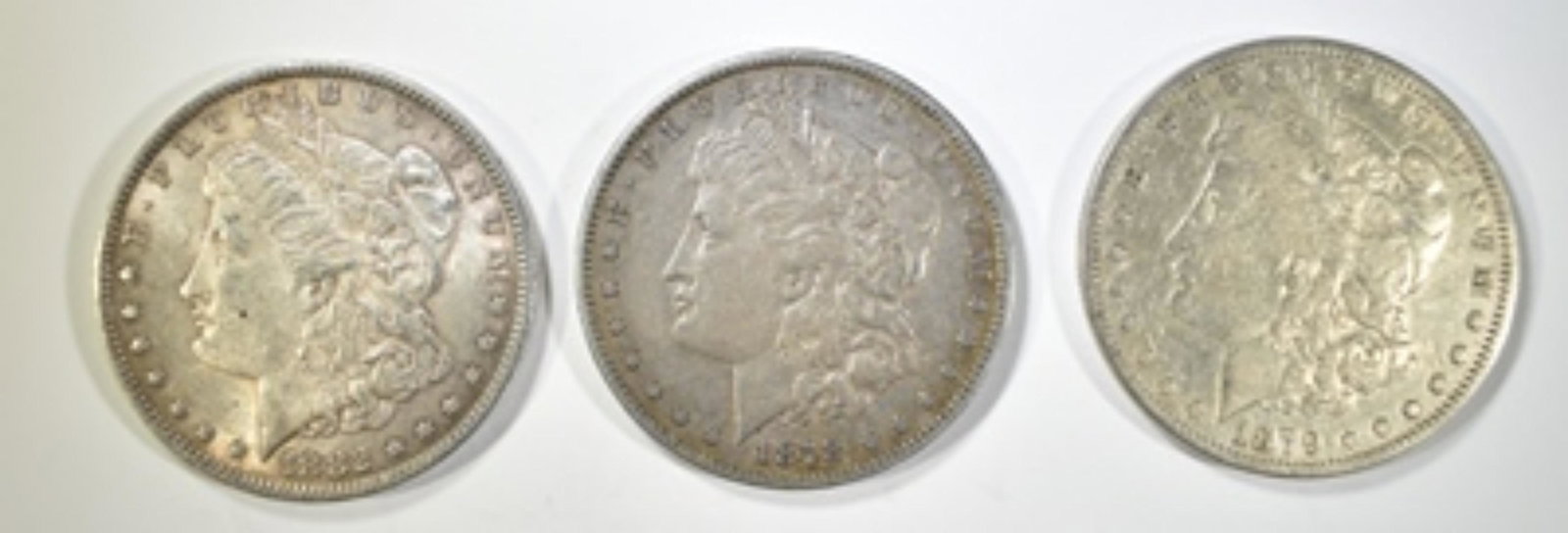 1878-S, 79 & 1882 CIRC MORGAN DOLLARS (1 of 2)