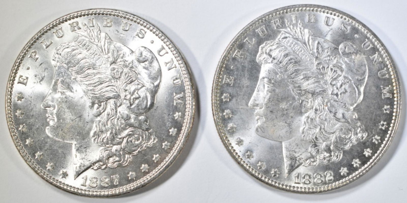 1882 & 1887 MORGAN DOLLARS CH BU (1 of 2)