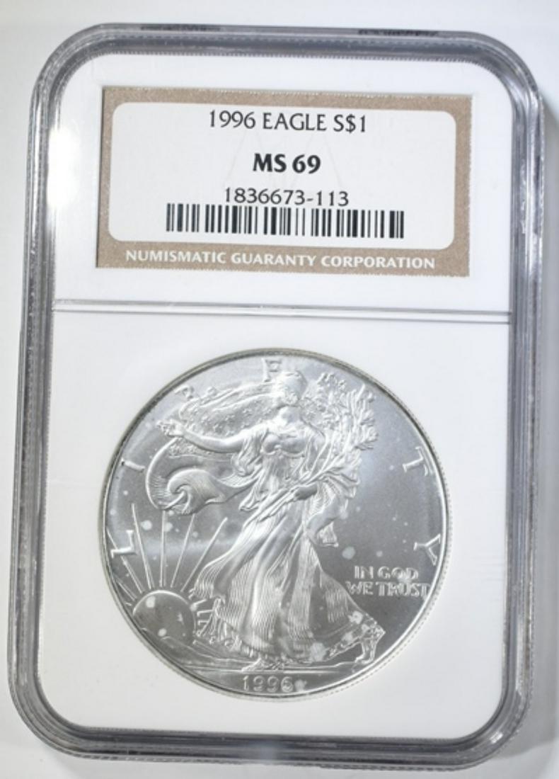 1996 AMERICAN SILVER EAGLE  NGC MS-69 (1 of 4)