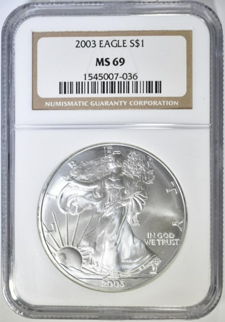 2003 AMERICAN SILVER EAGLE  NGC MS-69 (1 of 4)