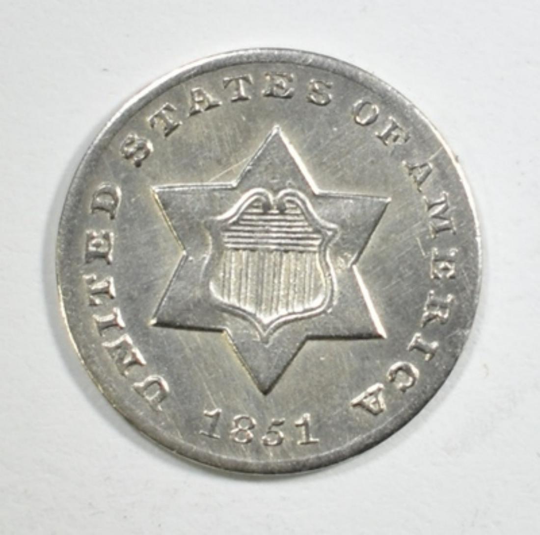 1851-O 3-CENT SILVER  CH BU (1 of 2)
