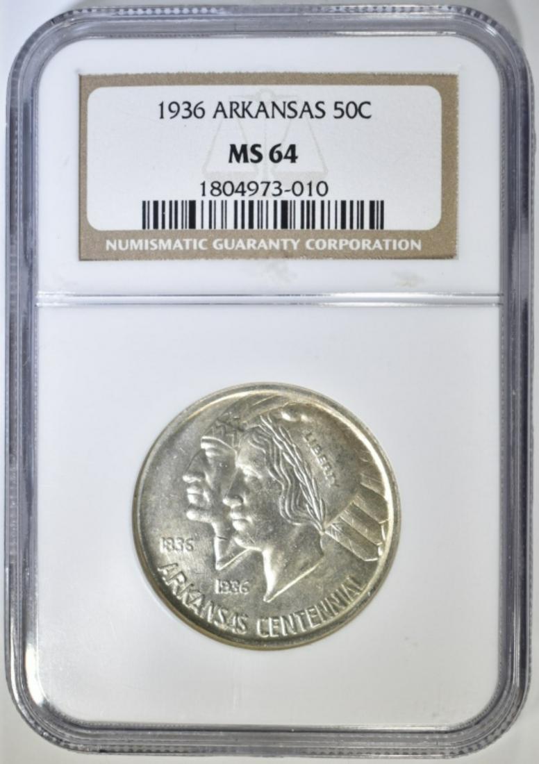 1936 ARKANSAS COMMEM HALF DOLLAR  NGC MS-64 (1 of 4)