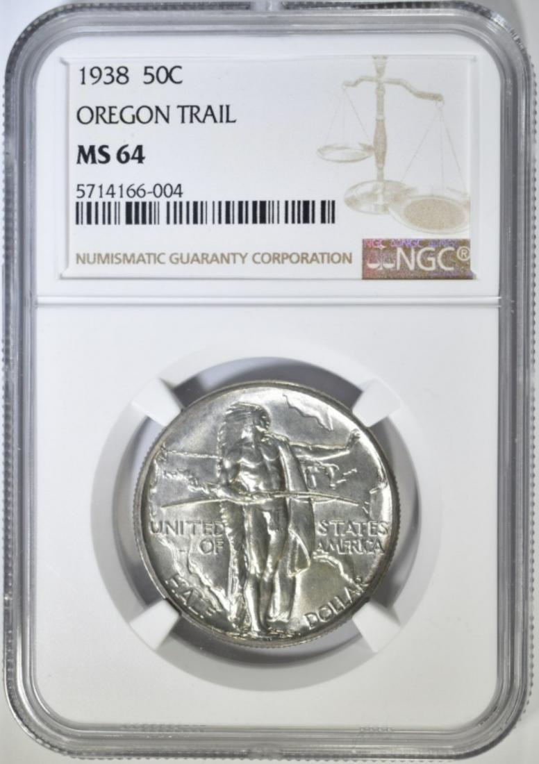 1938 OREGON TRAIL COMMEM HALF DOLLAR  NGC MS-64 (1 of 4)