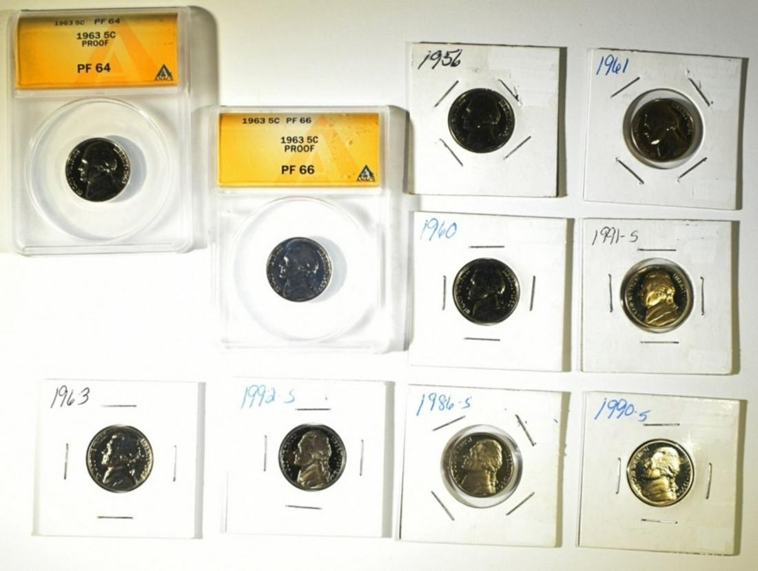(10) MIXED DATE PROOF JEFFERSON NICKELS (1 of 2)