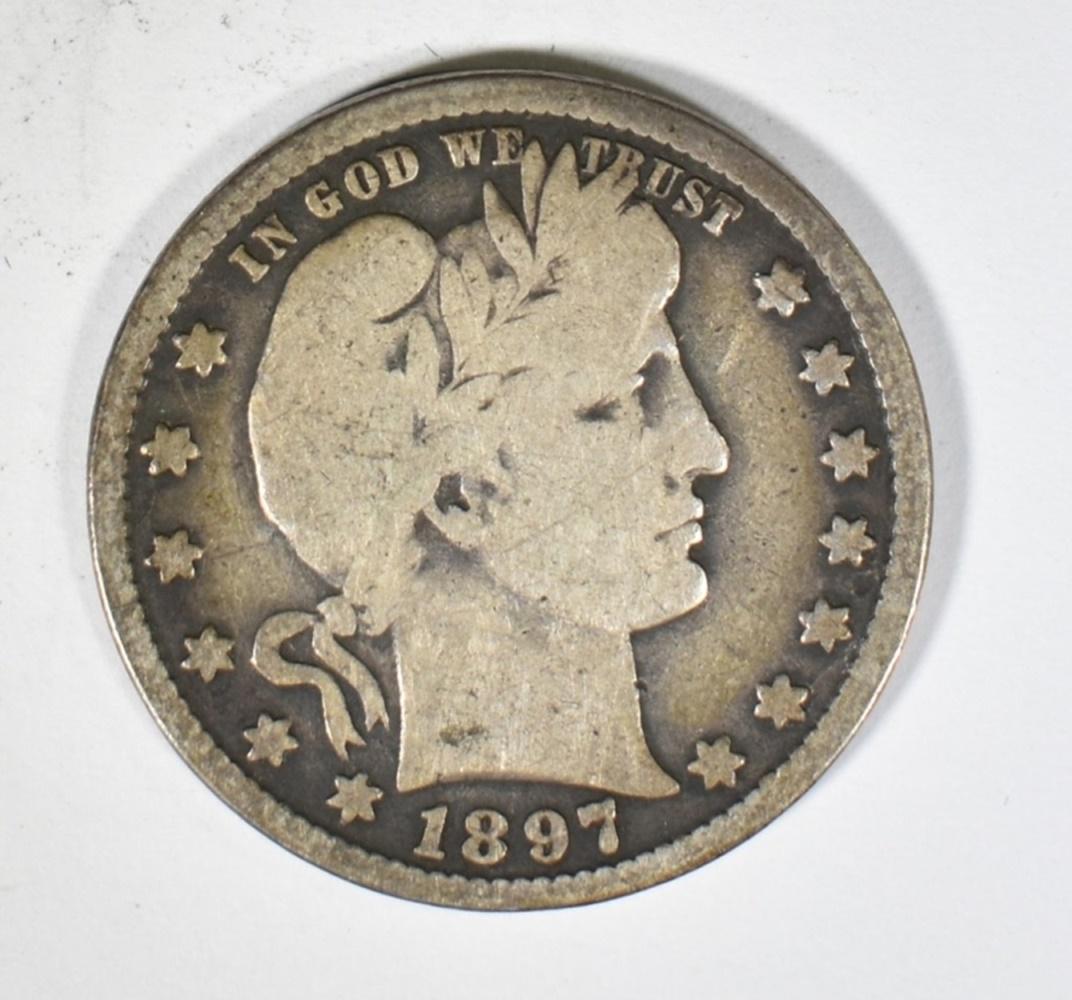 1897-O BARBER QUARTER  VG (1 of 2)