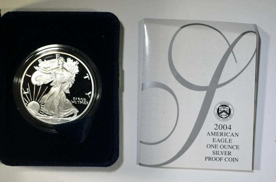 2004 PROOF AMERICAN SILVER EAGLE ORIG BOX/COA (1 of 2)