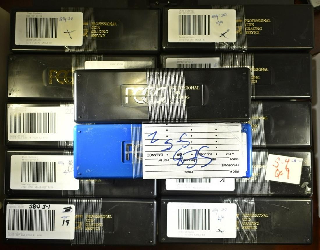12-NICE USED PLASTIC PCGS SLABBED COIN BOXES (1 of 2)